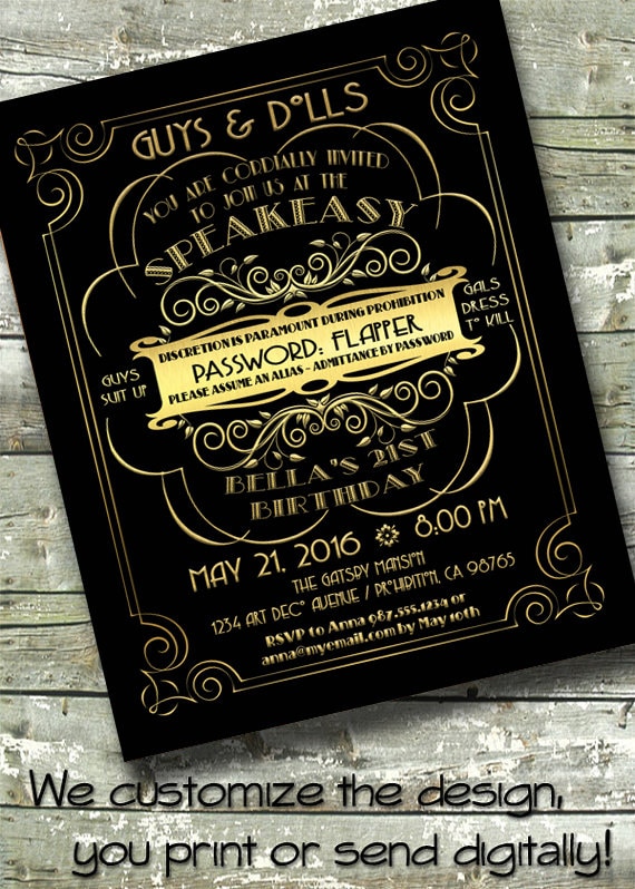 Speakeasy Invitation Template Free 2