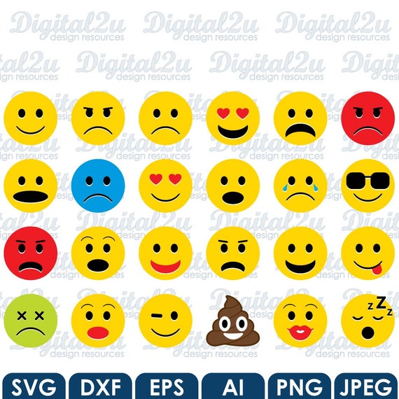 Download Emoji Emoticon SVG Print & Cut files for Cricut / by digital2u