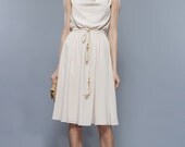 Summer Ivory Dress, Flared Dress Milk Dress With Cotton-Lined Formal Dress Beige Bridesmaid Dress Elegant Clothes