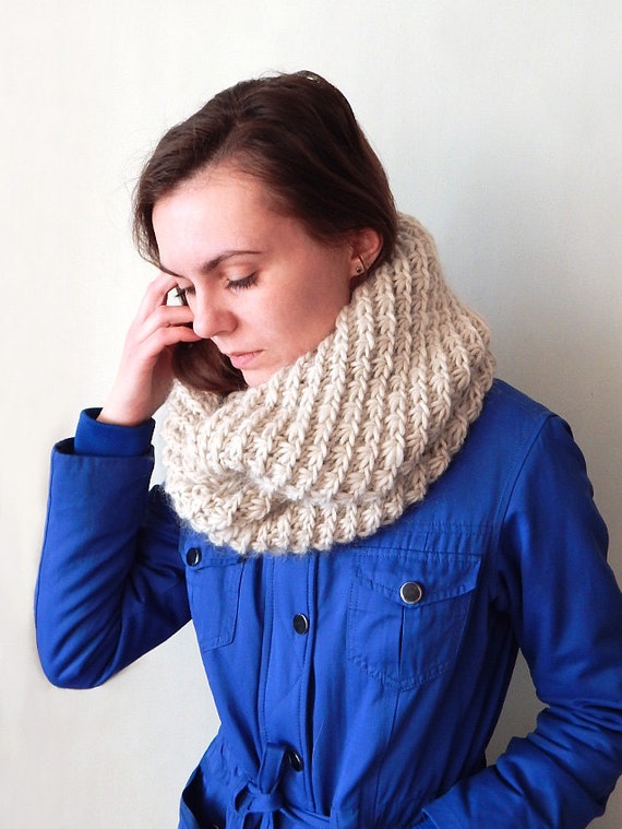 Сircle scarf knitted oversized cowl snood knitted