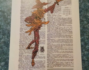 DC comics Scarecrow on dictionary page print