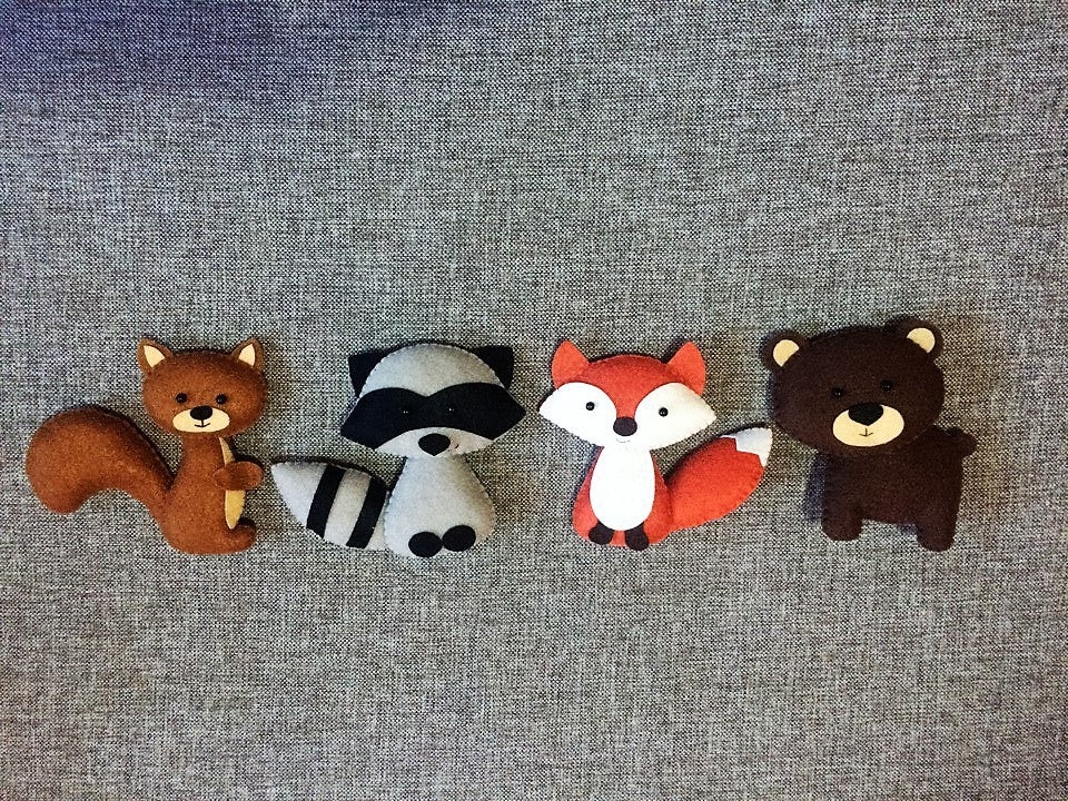 woodland stuffed animals set