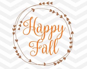 Happy File SVG File, Fall Quote SVG, Sayings svg Cut Files, Happy Fall Yall, Quote Overlay, Cricut, Silhouette, Iron On, Thankful
