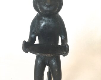 Large Cast Monkey with Tray, Monkey Candlestick, Monkey Soap Tray, Monkey Doorstop