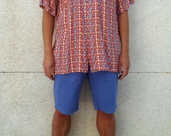 Vintage Geometric Print Shirt