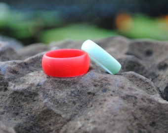 Fit Ring 2 pack, 1 for her, 1 for him. Couple's Gift, Silicone Wedding Ring. Pick your size and color! Gift idea, Rubber Engagement band