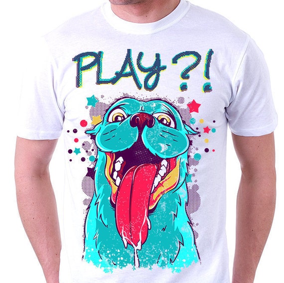 Items similar to Mens Graphic Tee Tshirt with dogs Mens Dog Print