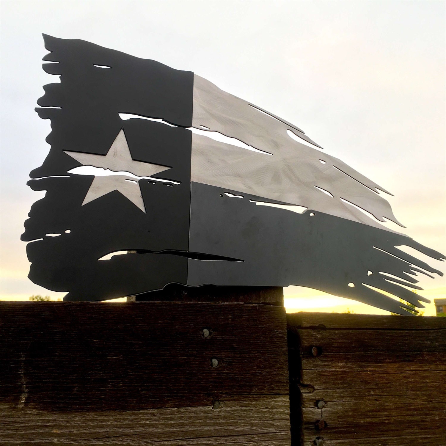 Rugged Texas Flag Metal Wall Art Metal Sign Home Decor