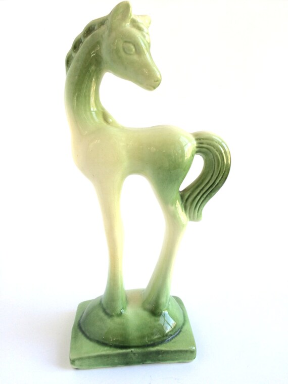 Horse Statue Ceramic Horse Figurine Vintage Ombre Pony