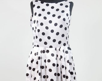 Satin Polka dot dress, Party Dress, cocktail dress, short dress, piege, skirt suits and dresses, Easter dress