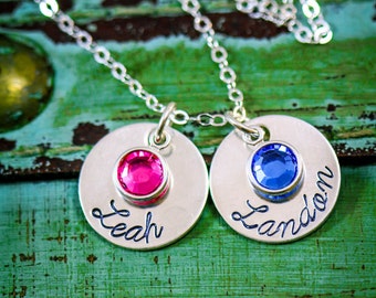 SALE • Mom Necklace • Birthstone Jewelry Personalized Mother Necklace • Sterling Silver Mother Gift •Custom Mom Gift Kids Name Gift Children