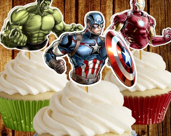 Avengers Cupcake Toppers / Superhero cupcake toppers / PRINTABLE Cupcake Toppers / Printable Party Favors