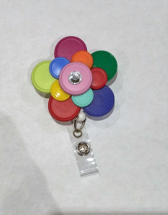 Retractable ID Badge Reel Holder Medication Vial Caps