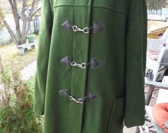 1950's Vintage Forest Green Ladies Wool Coat