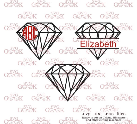 Diamond SVG cut files Diamond Monogram Frame svg cut files