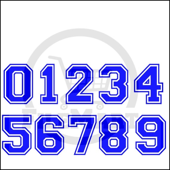 College Numbers Font File Direct Digital Download svg eps