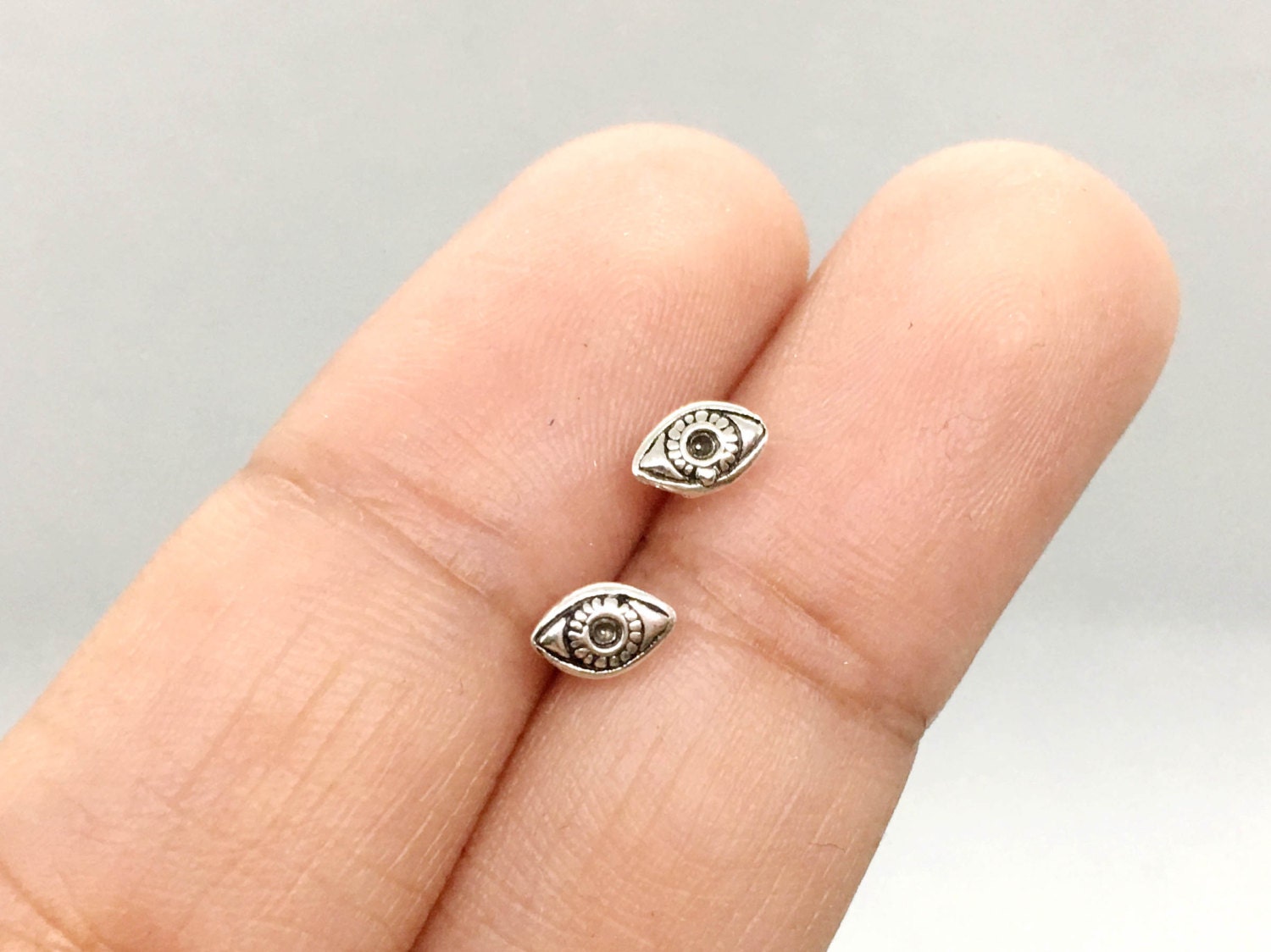 Sterling silver evil eye stud earrings evil by BriggsCollection