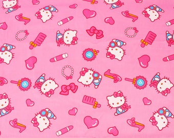 Hello Kitty Character Fabric made in Korea / Half Yard 45cm by 140cm or 18" by 55"