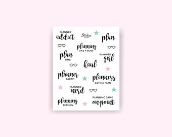 Planner Addict Stickers / Planner Nerd, Planner Girl / Planner Stickers / Word Stickers / Calligraphy Stickers | WS1