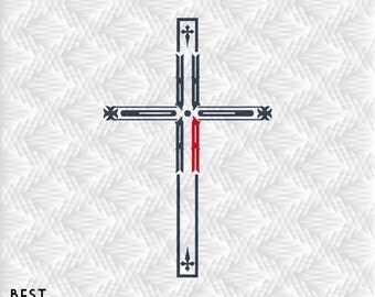 DXF SVG Cross monogram font clipart silhouette dxf eps jpeg