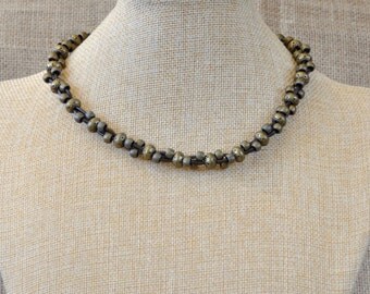 Handcrafted necklace leather and beads **FREE SHIPPING ANYWHERE**