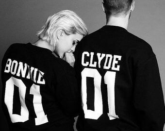 Bonnie Clyde 01 matching Sweaters, Bonnie and Clyde pullover, Custom Sweaters with Custom Numbers