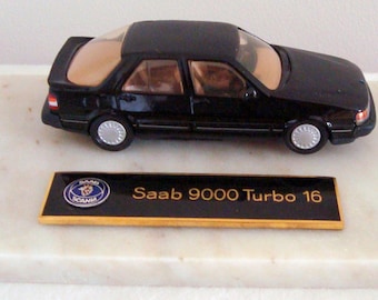 SALE! Original Somerville Model Car/ Saab 9000 Turbo 16/ Rare Vintage Limited Edition Dealer’s Model, with Marble Plinth/ Desk Ornament