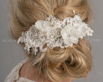 Bridal Lace Hair Comb, Wedding Lace Headpiece, Wedding Hair Accessory - Celine