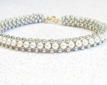 pearl beaded jewelry sterling silver and pearl beadwork bead bracelet pearl