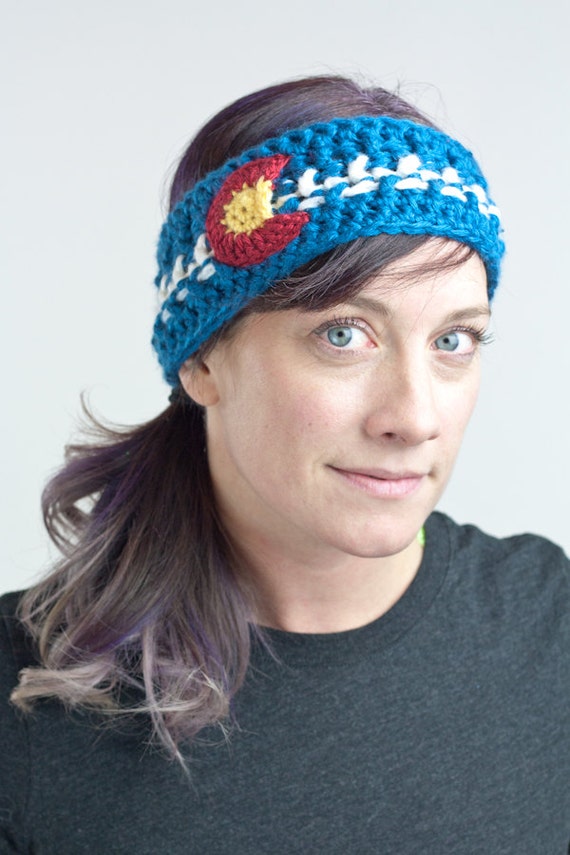 crochet headband pattern colorado Colorado Flag Headband Akinz by Etsy on