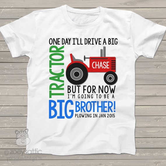 tractor big brother shirt colorful perfect pregnancy