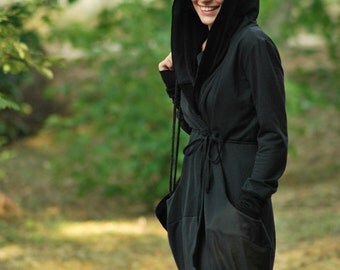Hoodie Sweatshirt, Hooded Jacket, Yoga Sweatshirt, Long Sweatshirt, Goth Jacket, Gothic Jacket, Steam Punk Clothing, Avant Garde Jacket