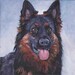 black German Shepherd art CANVAS print of LA Shepard painting