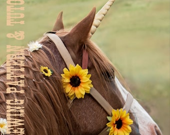 DIY Unicorn Horn Costume Piece for a Live Horse Sewing Pattern and Tutorial in 5 Sizes Miniature, Pony, Cob, Horse and Draft