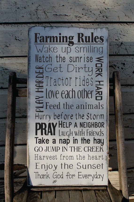 design etsy southern rustic sign, Farm Rustic Rules, Ranch Farm Rustic 12x24 Rules, Sign, Rules