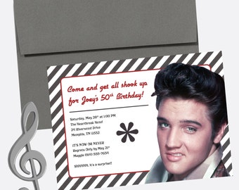 Elvis Birthday Invitations 1