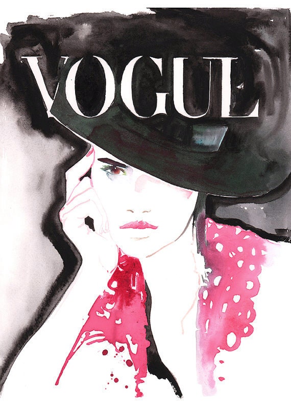 Original Painting Vogue Cover Art Vogue Watercolor