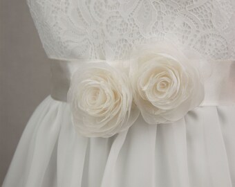 Bridal sash - Floral sash - Wedding sash - Wedding belt - Bridal belt sash - Bridal dress sash