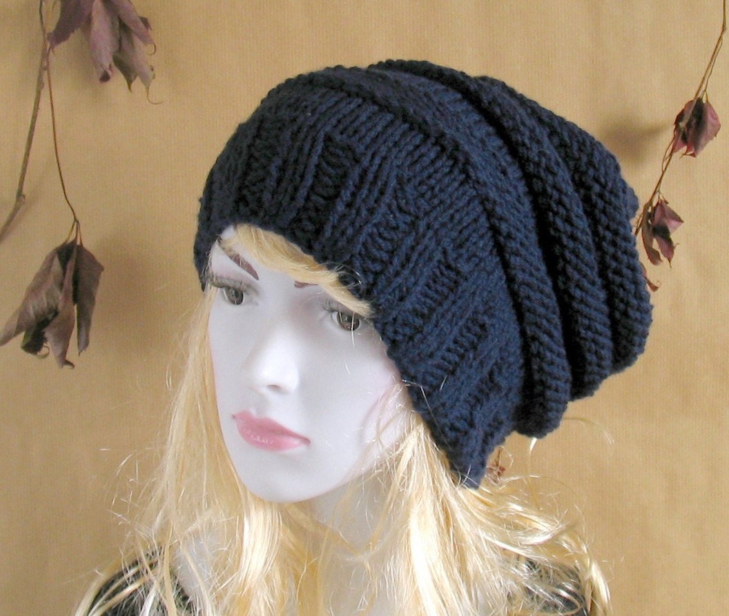 Chunky Slouchy Women Hat Beanie Knit Beret Oversized Hat Women