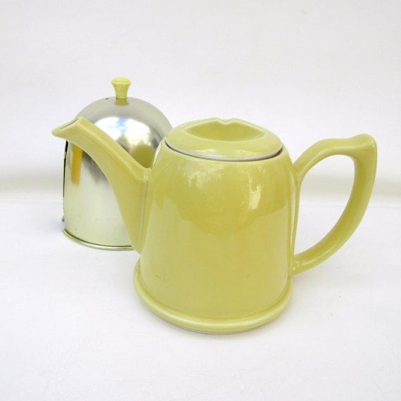 Vintage Yellow Hall Teapot Insulated Metal Cozy Hall Tea