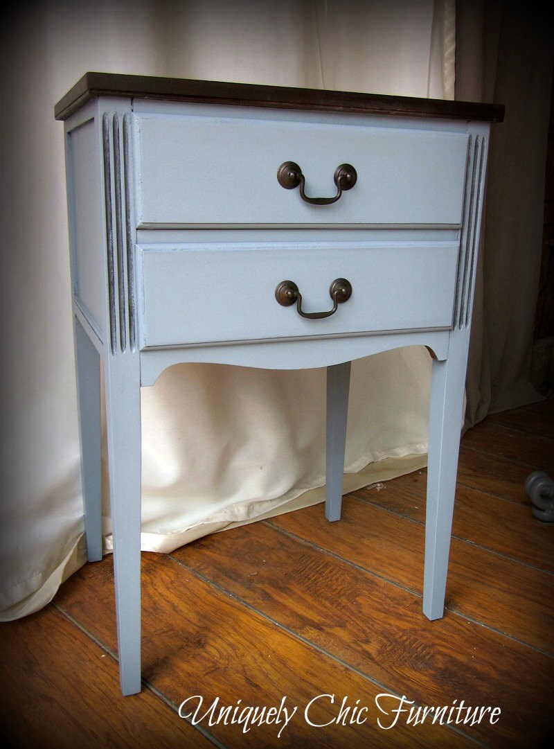 Blue Gray NIghtstand Side Table