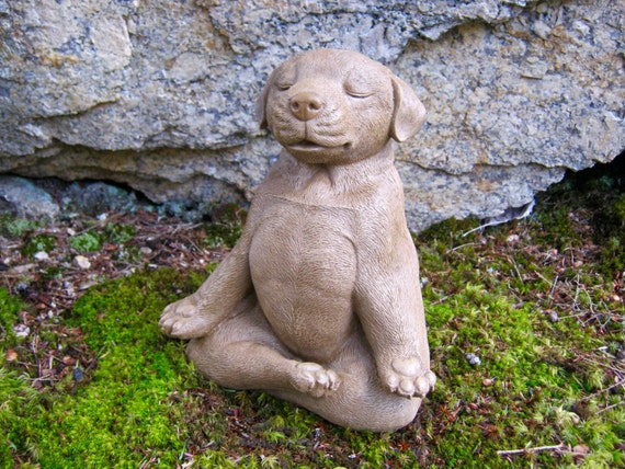 yoga dog garden statue