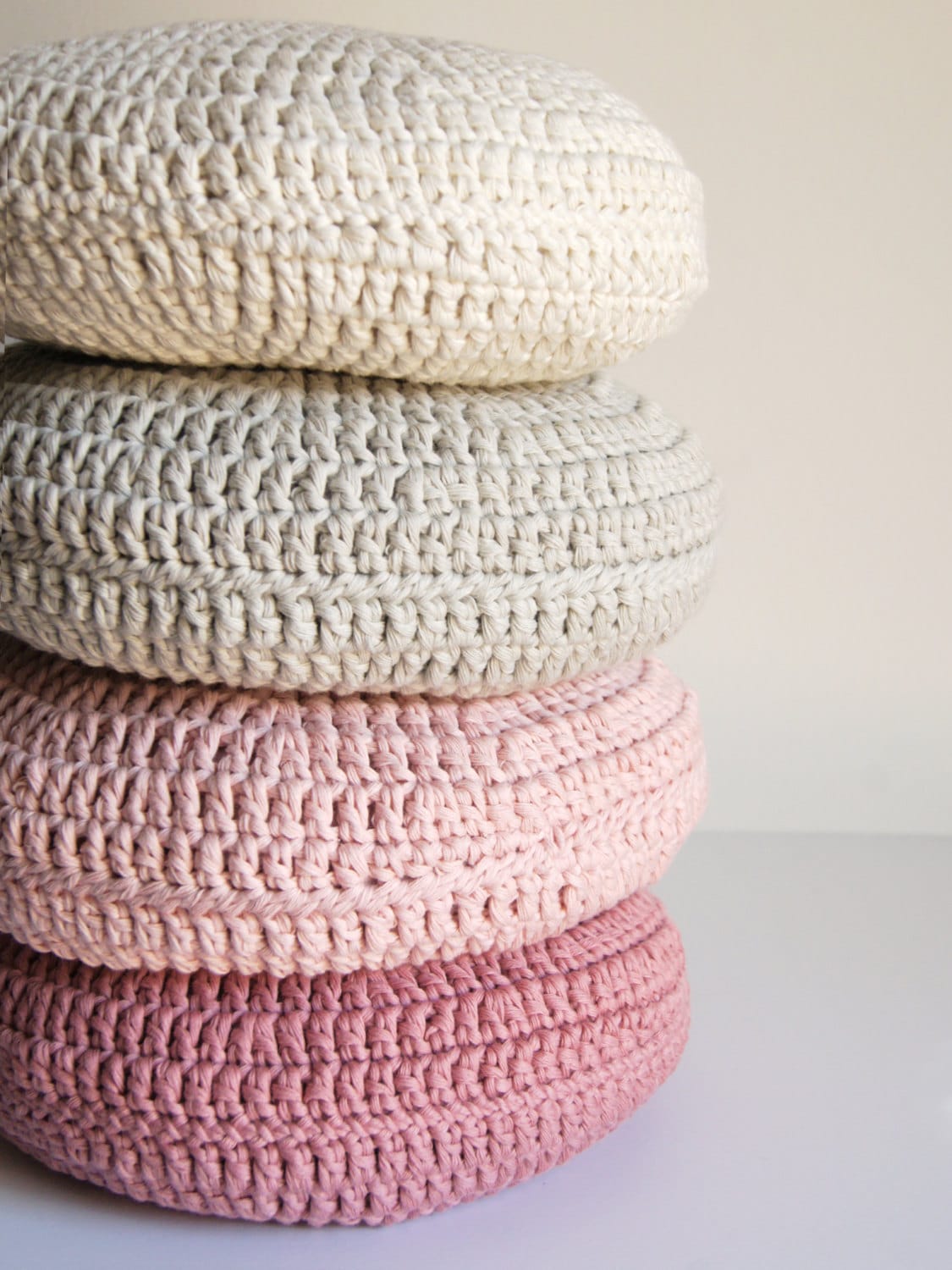 SET of 4. Crochet pillow. Crochet Round pillow. Crochet