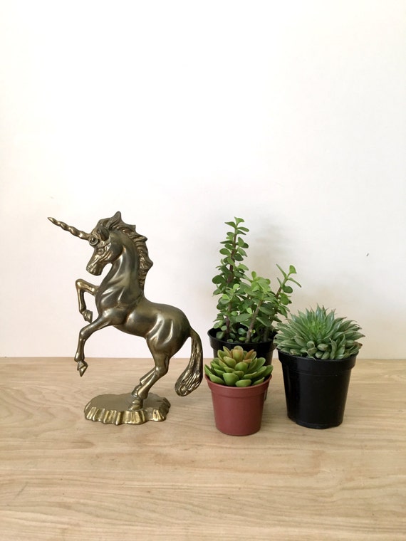 solid brass unicorn statue