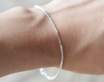 Delicate Silver Bracelet, Sterling Silver/GoldFilled Layering Bracelet, Thin and feminine, Minimum Jewelry, everyday jewelry - Fifi LaBonge-