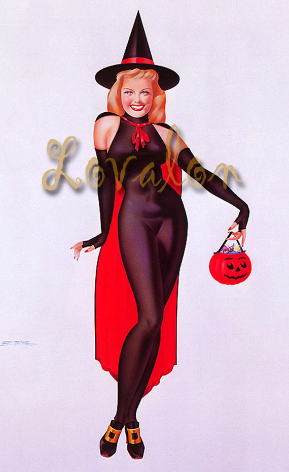 Mature Sexy Halloween Witch Deluxe Erotic Art Print