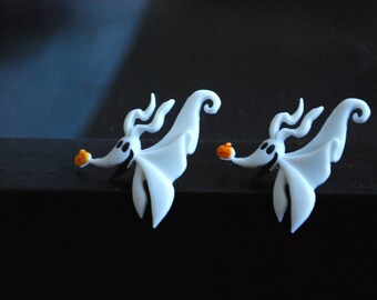 Nightmare Before Christmas Earrings -- Studs, Halloween, Zero Earrings
