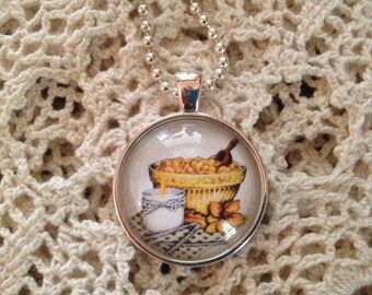 Prim Fixin Pendant Necklace, Primitive Necklace, Cabochon Necklace, Gifts for Her, Glass Dome Necklace, Prim Fixin Cameo Necklace,