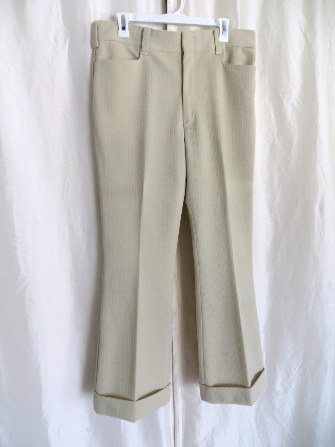 Vintage 70s mens polyester pants retro by GabriellasTreasures