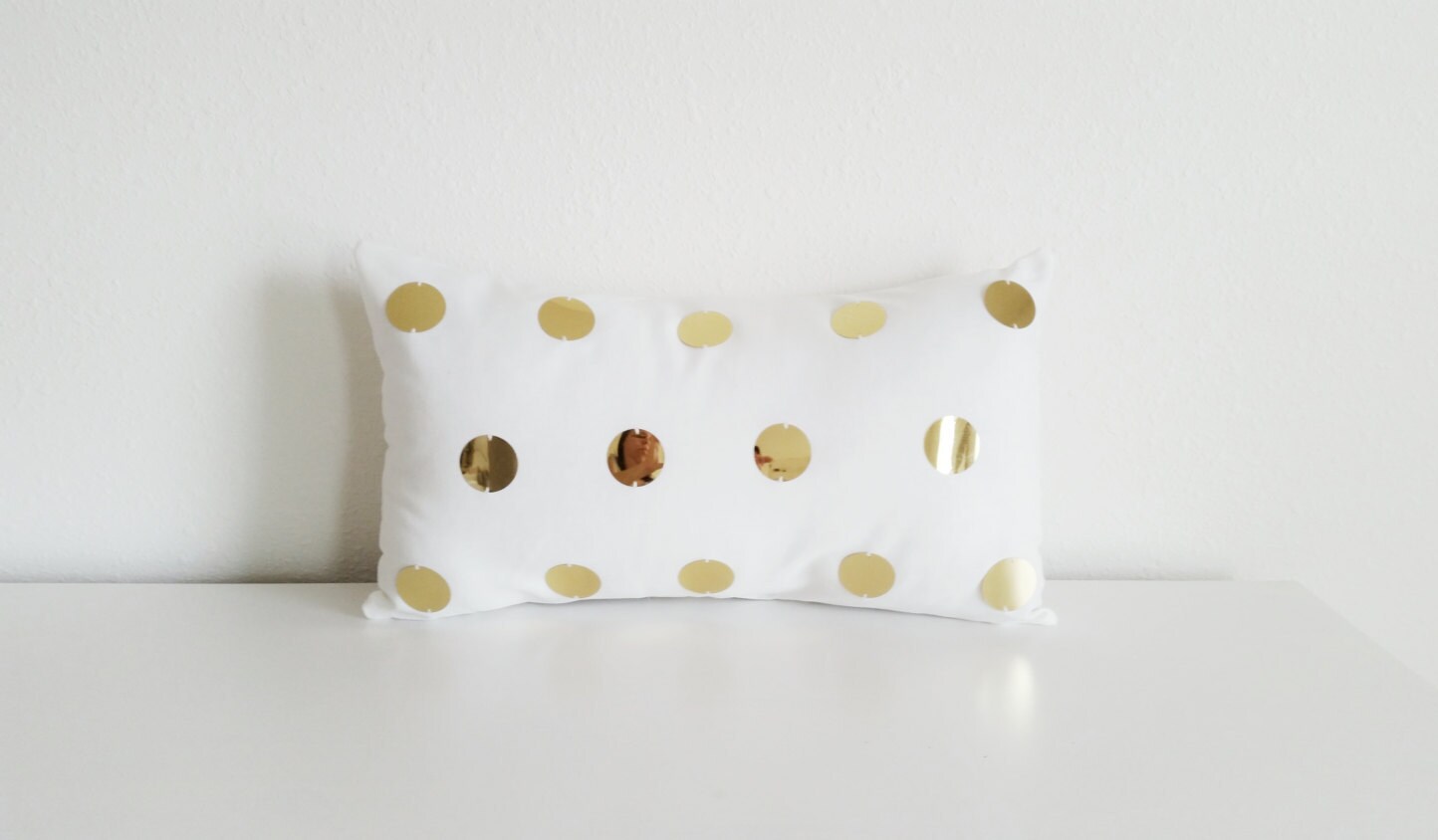 Gold Sequin Polka Dot Accent Pillow Cover / Polka by TheDecorRoom